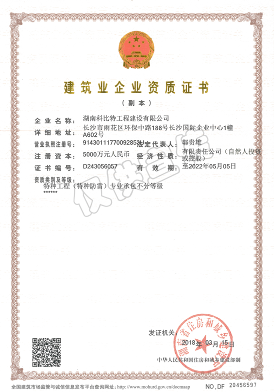 特種工程(特種防雷)專業(yè)承包不分等級資質(zhì) 特種工程(特種防雷)專業(yè)承包不分等級資質(zhì)